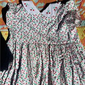 Ruffle Dress with Cherry Print